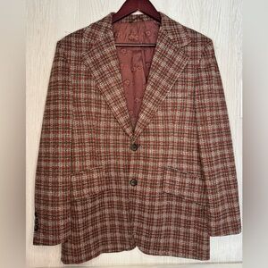 Vintage 70’s Travelknit Plaid Sport Coat Jacket from Sears The Men’s Store 38-S